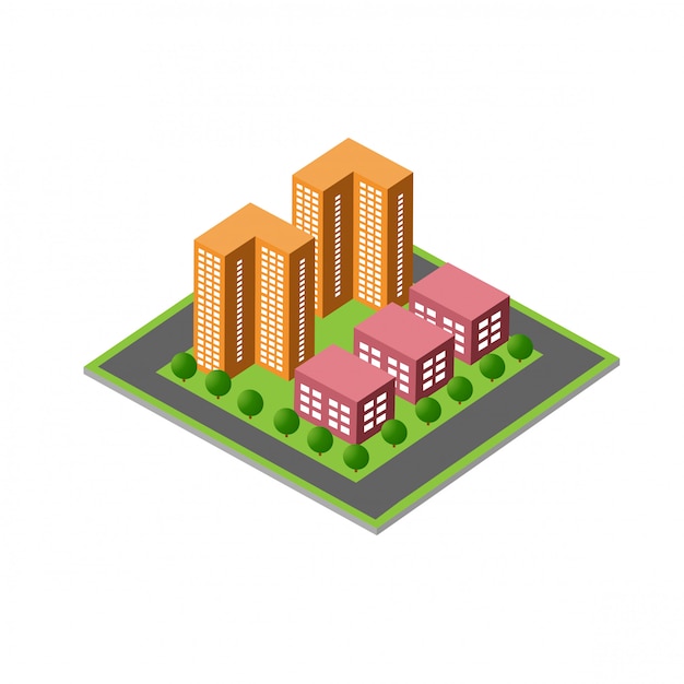 Bloco de módulo 3D isométrico