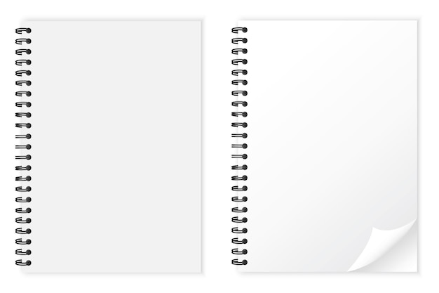 Vetor bloco de notas branco realista maquete de caderno branco isolada conceito de negócios imagem de estoque ilustração vetorial