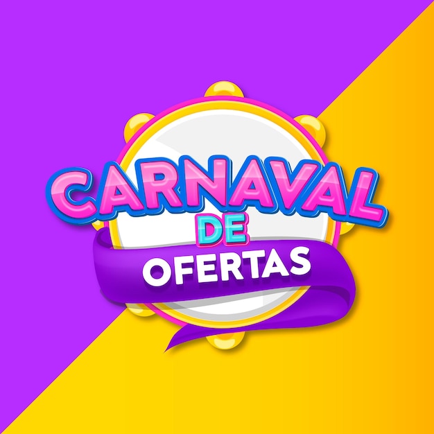 Bloco econômico do logotipo para o carnaval no brasil Psd Premium