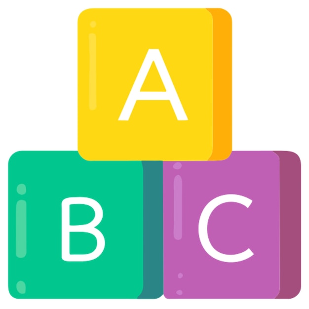 blocos de bebê com letras e números ícone