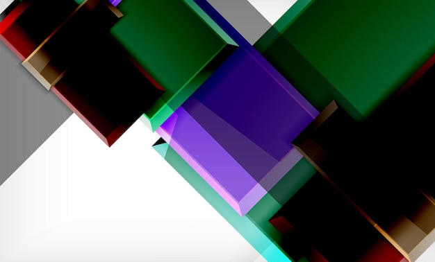Blocos de forma quadrada colorida brilhante fundo geométrico