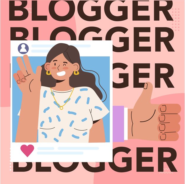 Vetor blogger ilustração plana moderna