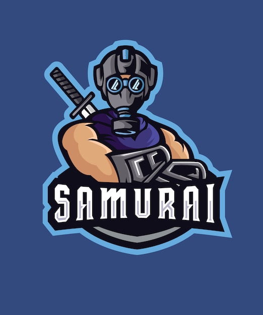 Blue samurai e sports logo