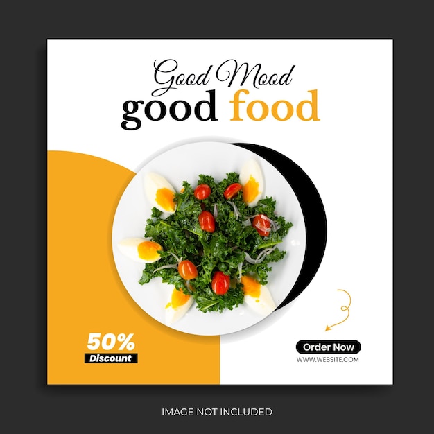 Boa comida Social Media Post menu de comida do restaurante Modelo Banner do instagram