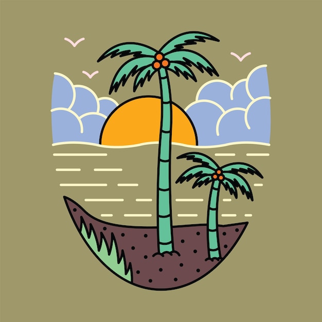 Boa visão do design de camiseta de arte vetorial de ilustração gráfica de praia