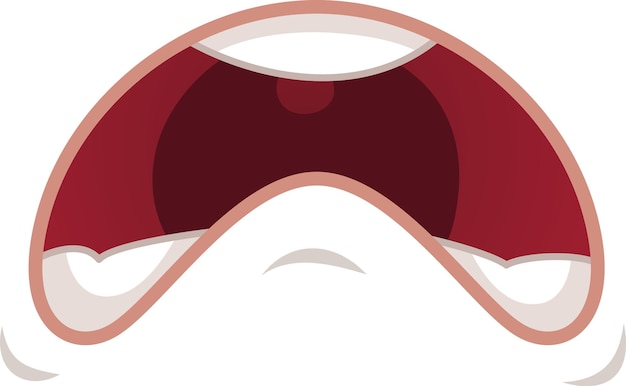 Boca de desenho animado expressiva gritando em vermelho e branco perfeita para transmitir emoções como raiva medo ou surpresa versátil para qualquer conceito de design adicionando um toque de humor e tolice