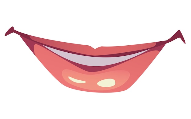 Vetor boca mulher lábios femininos sorriso isolado no design gráfico do conceito de fundo branco
