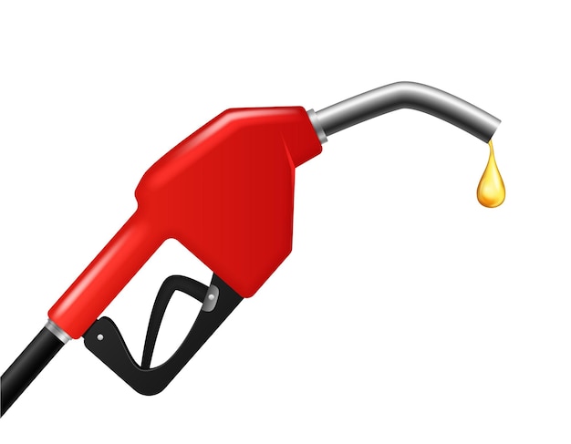 Vetor bocal de combustível 3d detalhado realista com símbolo de gota de gasolina ou posto de gasolina vetor ilustração de enchimento