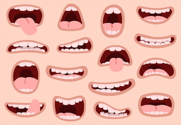 Vetores de Rostos De Desenhos Animados Expressivas Expressivas Expressões  De Caráter Bucal E Boca Caricatura Emoções Cômicas Ou Rabisco Emoticon  Ícone Isolado De Ilustração Vetorial e mais imagens de Alegria - iStock