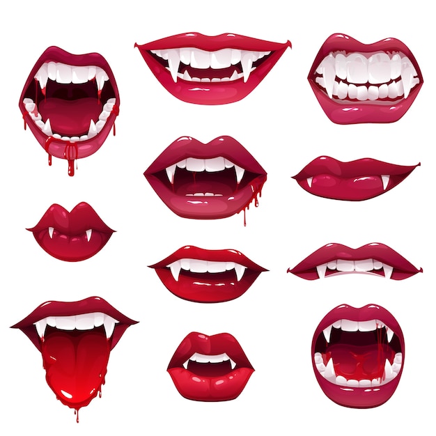 Ilustração Da Boca Dos Dentes Do Vampiro Ilustração Stock - Ilustração de  beleza, dente: 105008577