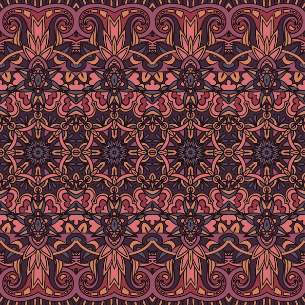 Boêmia repetindo textura de fundo padrão sem costura vetor boho ornamental arabesco design