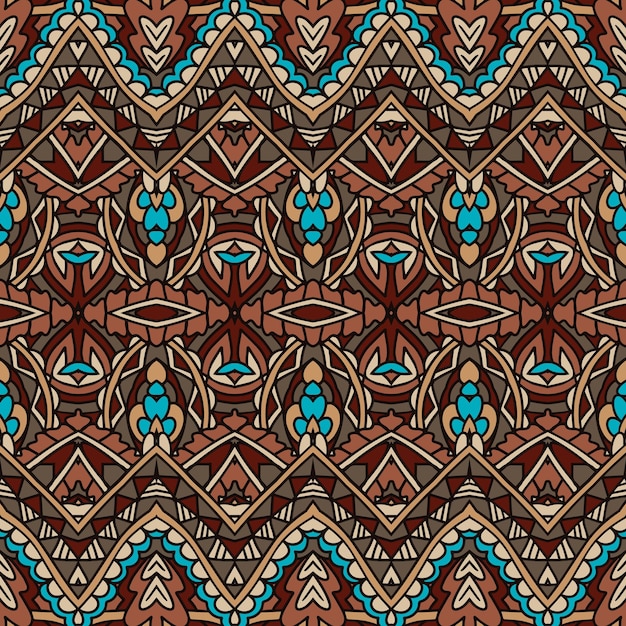 Boêmio repetindo textura de fundo padrão sem costura vetor boho ornamental