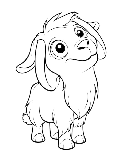 Vetor boer goat coloring page line art estilo de desenho animado limpo e simples