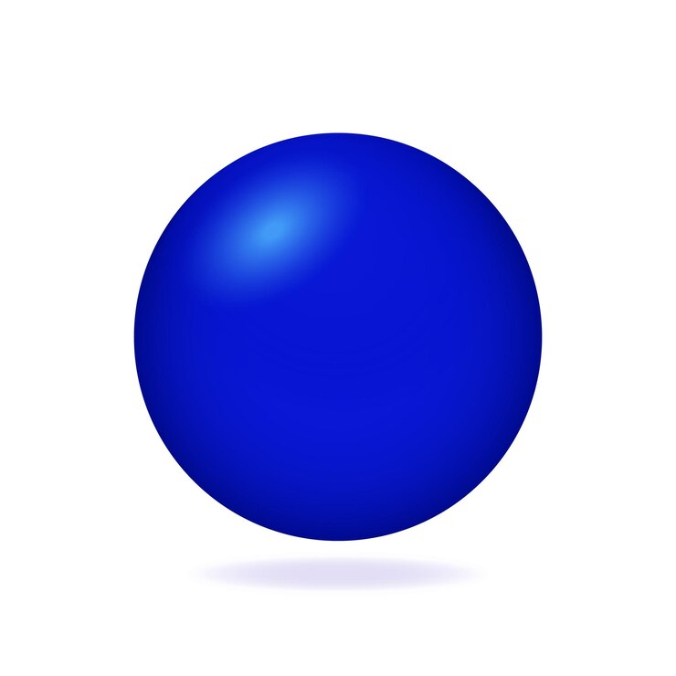 Vetor bola azul simples feita de borracha plástica ou borracha