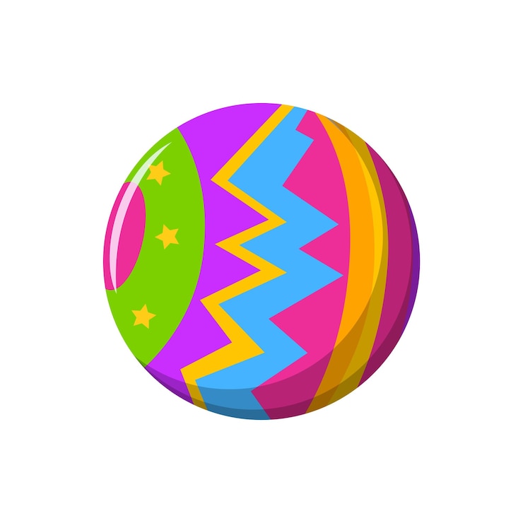 Vetor bola colorida com zigzag e listras
