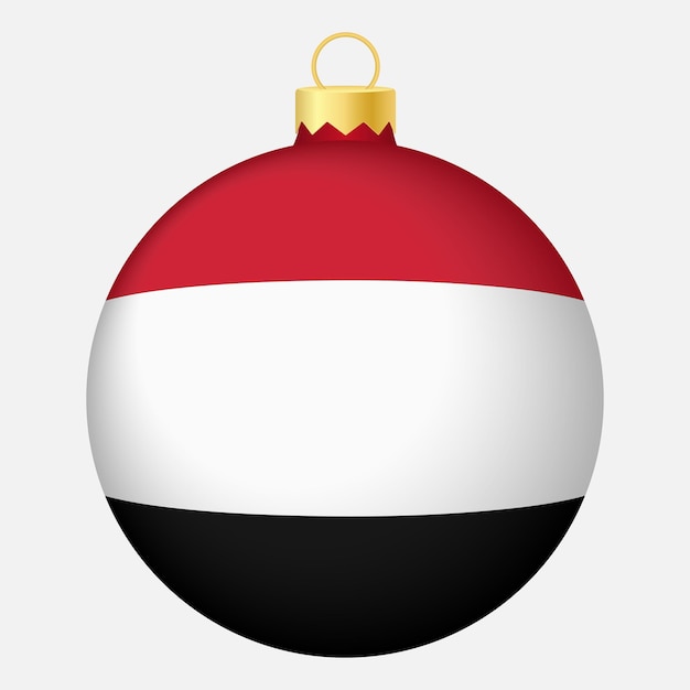 Bola de árvore de natal com ícone de bandeira do egito para férias de natal