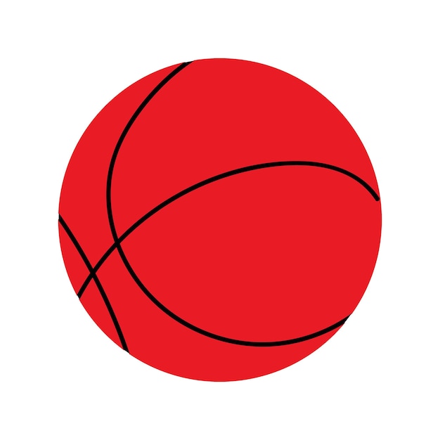 Bola de basquete em uma ilustração vetorial de fundo branco