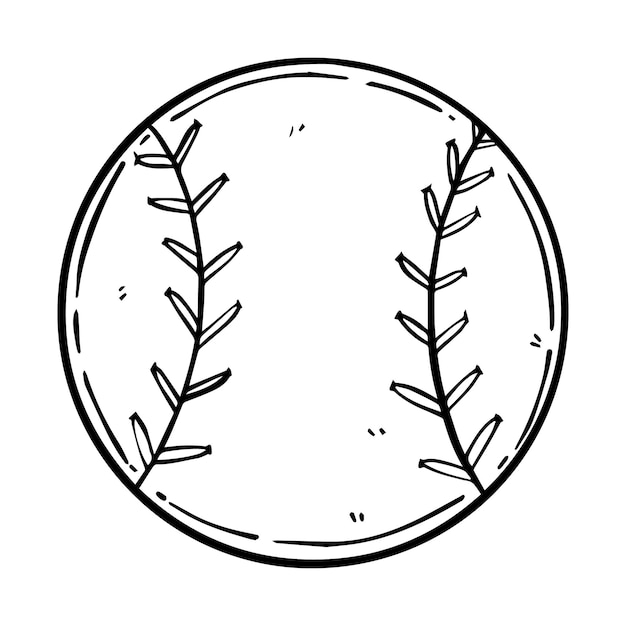 Bola de beisebol costurada doodle linear