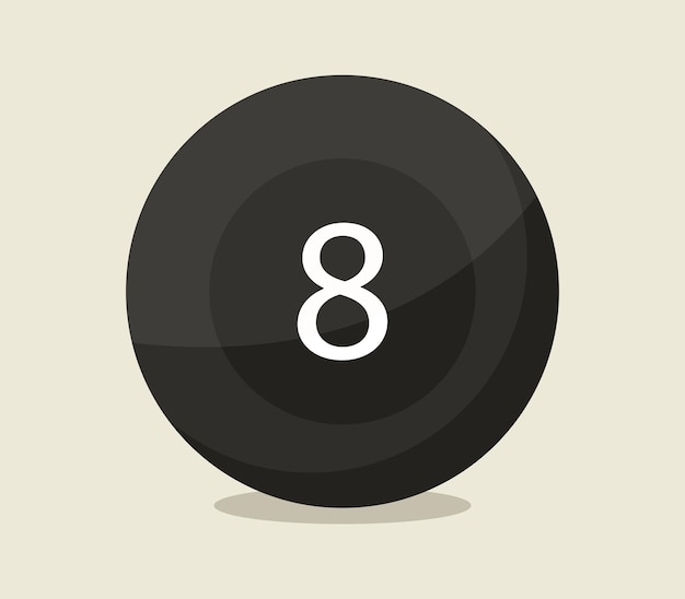 Bola de bilhar com o número 8. oito blackball para bilhar inglês, jogos de  sinuca. ícone de poolball duro preto. ilustração em vetor plana realista de  objeto de esportes lustroso brilhante isolado