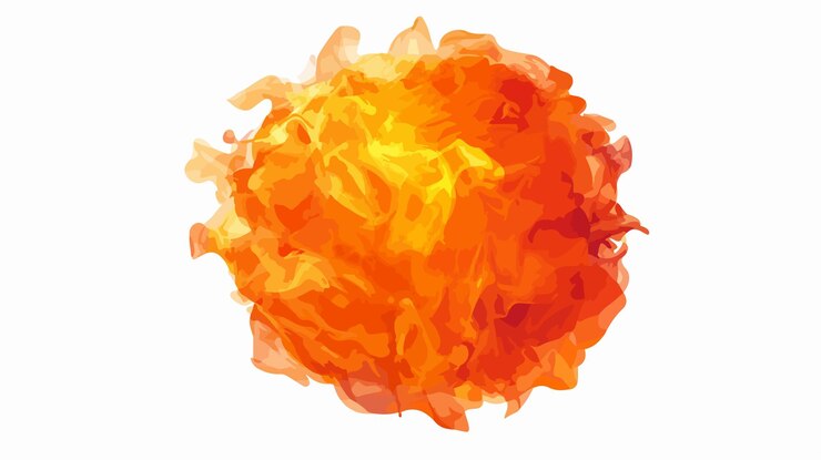 Vetor bola de chamas ardente de combustível em design plano 2d