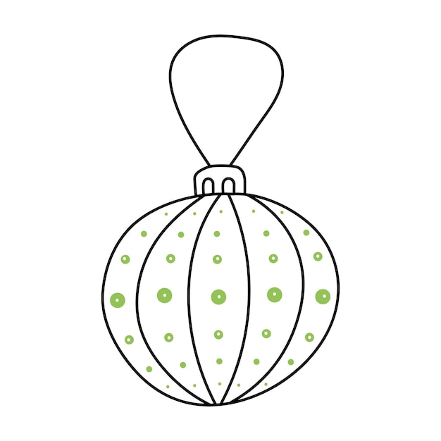 Bola de decoração de natal desenhada à mão com um padrão