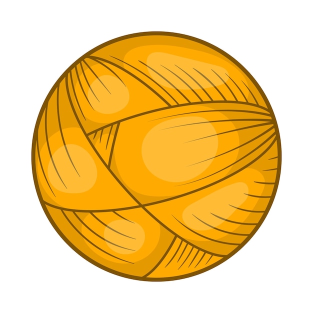 Vetor bola de fio de lã para tricô ícone em estilo cartoon, isolado no fundo branco
