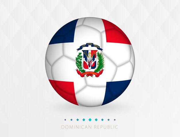 Bola de futebol com padrão de bandeira da República Dominicana Bola de futebol com bandeira da seleção da República Dominicana