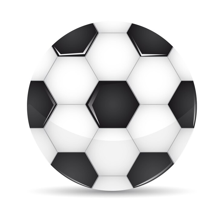 Vetor bola de futebol com sombra sobre vetor de background branco