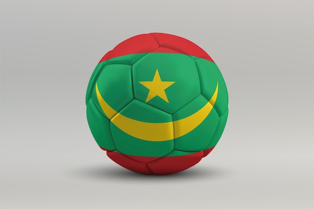 Bola de futebol da Mauritânia com design de bandeira nacional