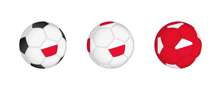 Vetor bola de futebol de coleção com a bandeira da polônia