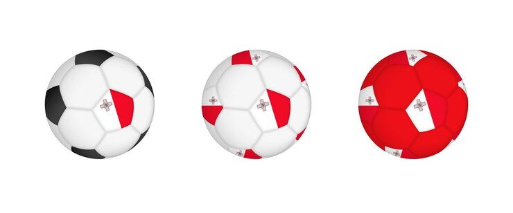 Vetor bola de futebol de coleção com a bandeira de malta