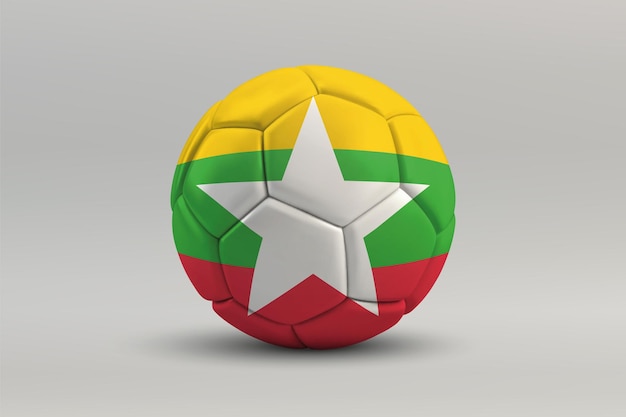 Bola de futebol de Mianmar com design de bandeira nacional