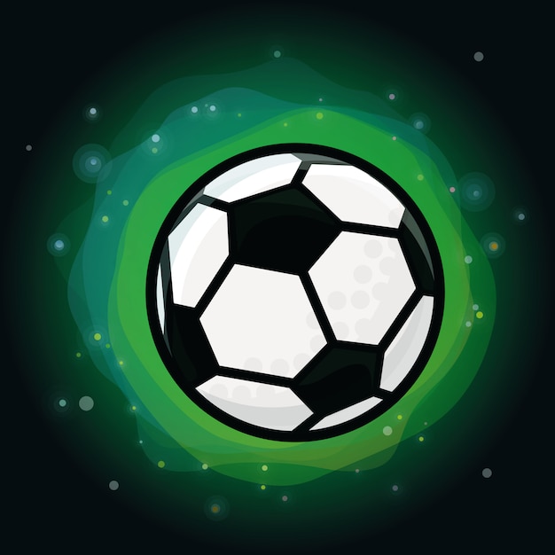 Bola de futebol de vetor em fundo verde