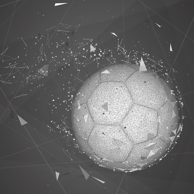 Bola de futebol em um estilo abstrato moderno