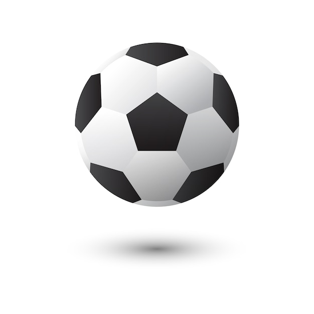 Vetor bola de futebol ou futebol vector isolado no fundo branco