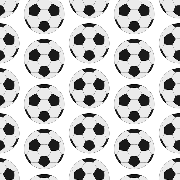 Bola de futebol, padrão perfeito em um tema esportivo no estilo cartoon