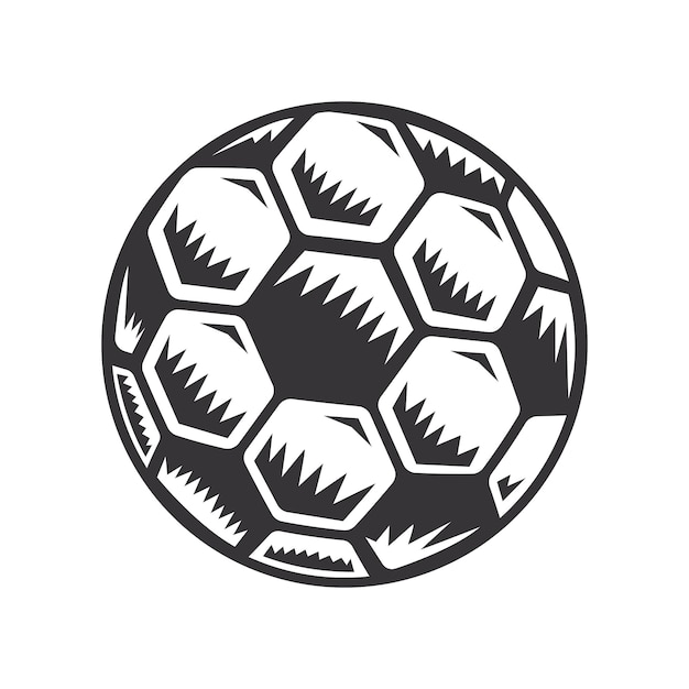 Bola de futebol silhueta futebol Linha arte logotipos ou ícones ilustração vetorial