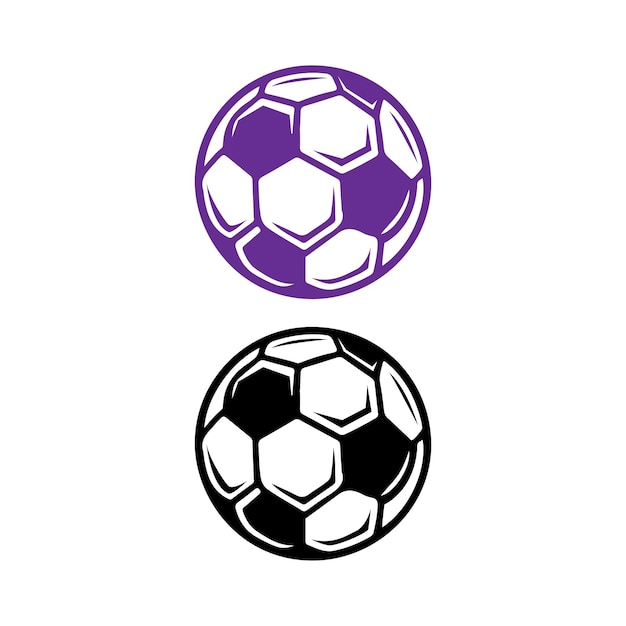 bola de futebol silhueta vetorial preta e branca ilustração do símbolo da bola de futebol