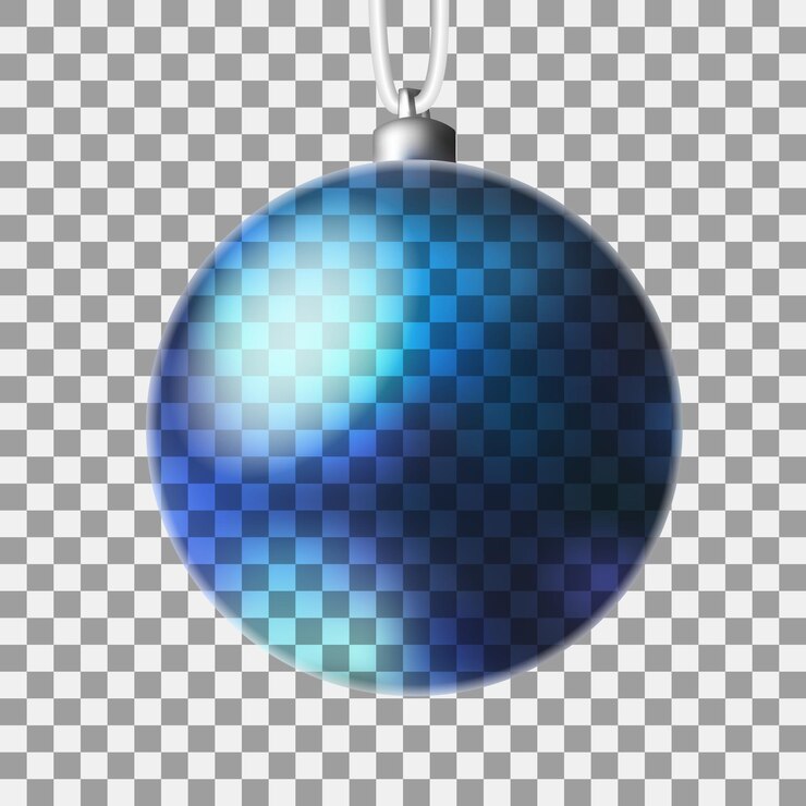 Vetor bola de natal azul transparente