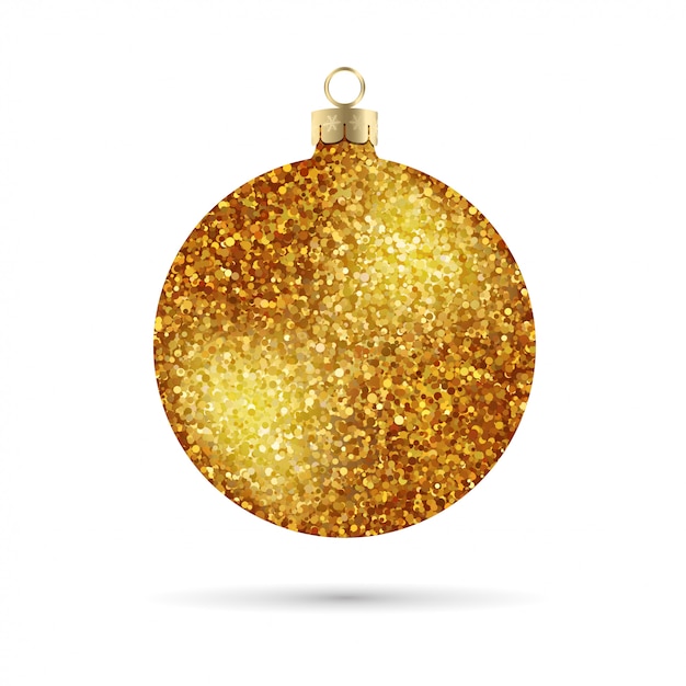 Bola de Natal de Glitter Dourado