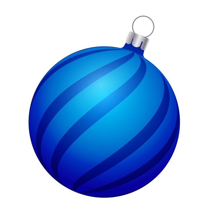Vetor bola de natal de linhas azuis isolada