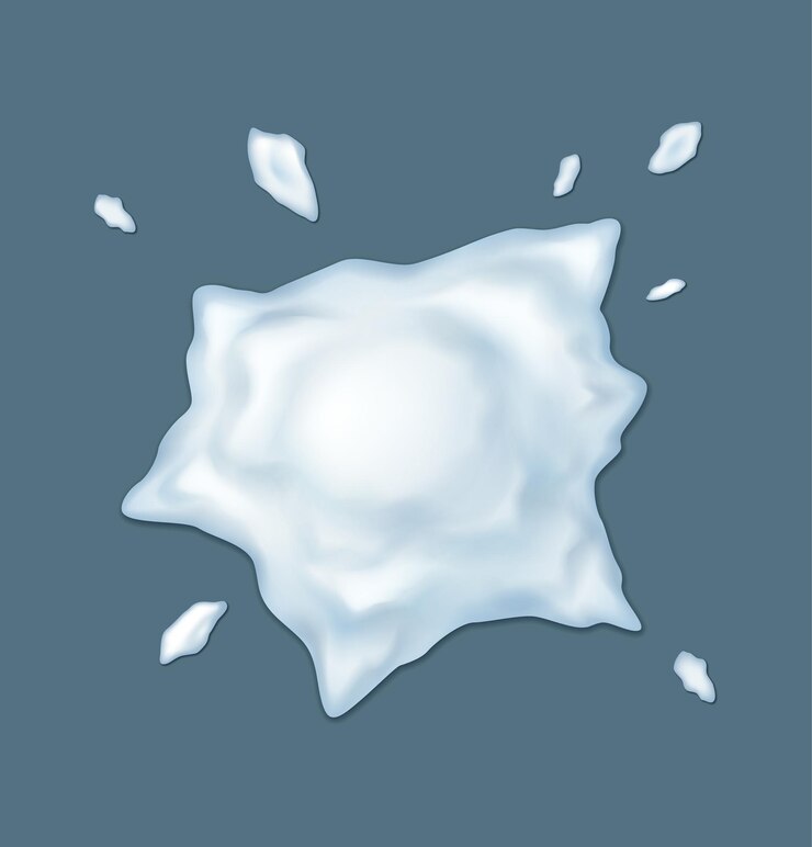 Vetor bola de neve caída com gotas de gelo ilustração vetorial realista