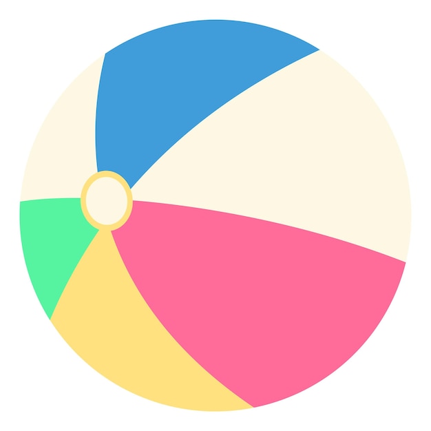 Bola de praia. Símbolo de verão colorido. Sinal de atividade ao ar livre da criança isolado no fundo branco