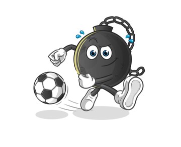 Bola de praia chutando o desenho animado da bola. vetor mascote dos desenhos  animados