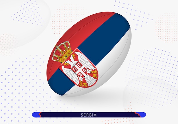 Bola de rugby com a bandeira da sérvia equipamento para o time de rugby da sérvia