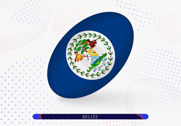 Vetor bola de rugby com a bandeira de belize equipamento para a equipe de rugby de belize