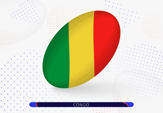 Bola de rugby com a bandeira do congo equipamento para a equipa de rugby do congo