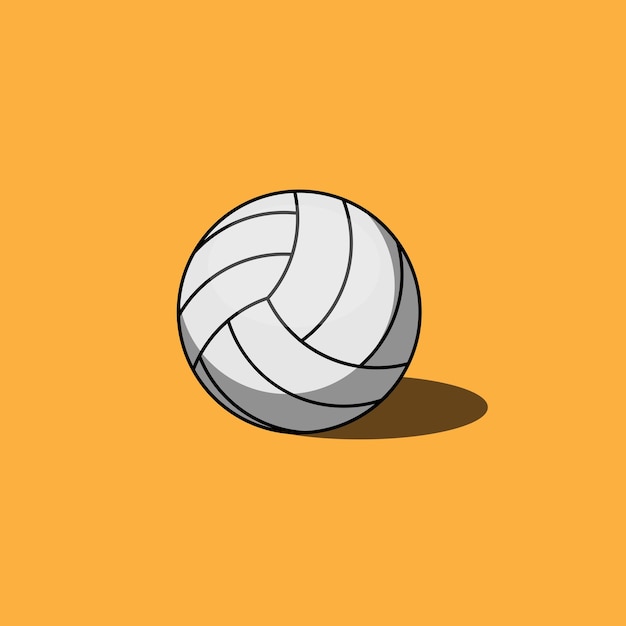 Vetor bola de voleibol branca isolada no fundo ícone de equipamento esportivo ilustração vetorial de design plano