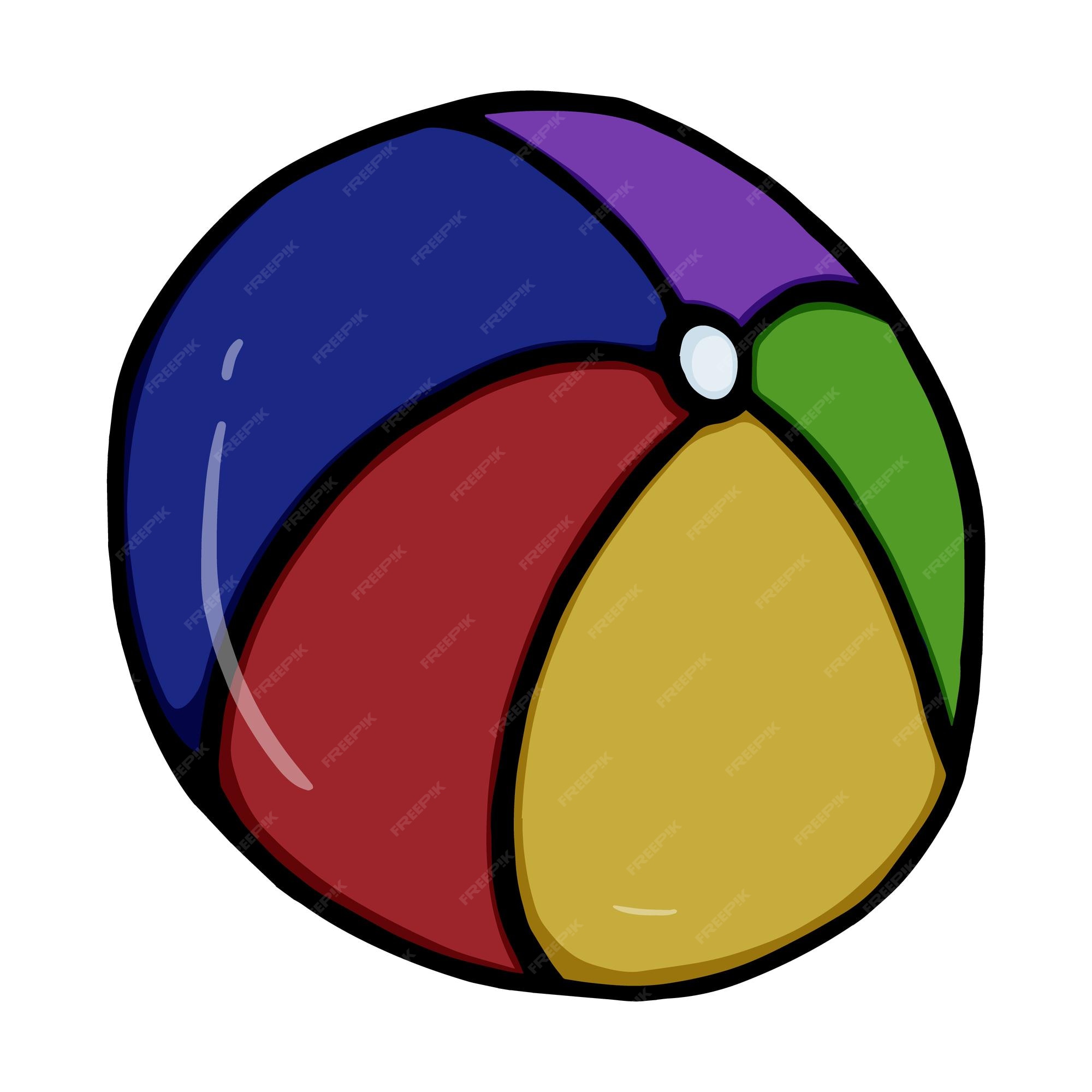 Um ícone de esboço desenhado de mão de bola de praia de brinquedo. bola  inflável para ilustração de desenho vetorial de jogo ativo ao ar livre para  impressão, web, mobile e infográficos