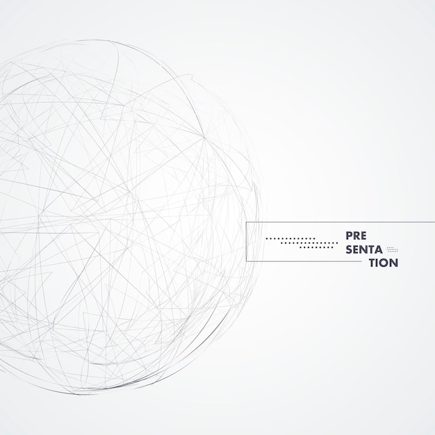 Vetor bola vetorial com linhas abstratas em fundo branco